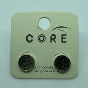 Small silver disc stud earrings